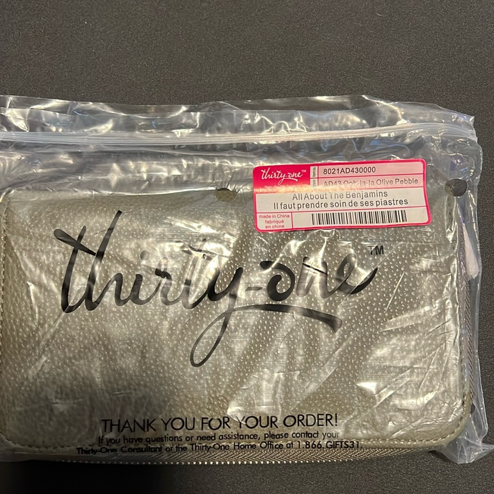 Thirty One All About the Benjamins Wallet Olive